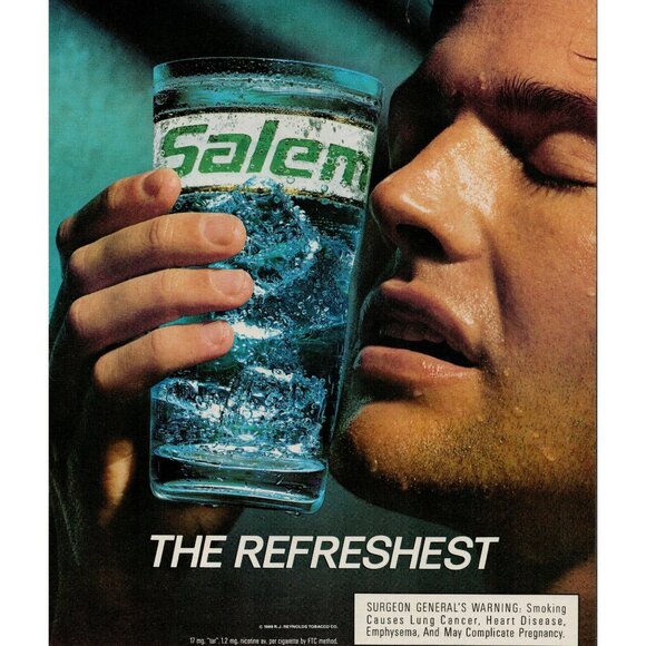 1989 Salem Cigarettes "The Refreshest" Vintage Print Ad (L6) - Picture 1 of 4
